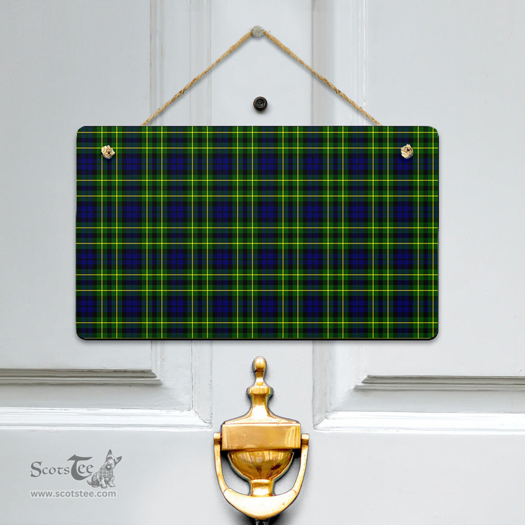 Scottish Campbell of Breadalbane Modern Clan Tartan Door Sign - Classic Scottish Plaid Tartan Plaid