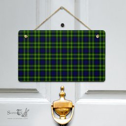 Scottish Campbell of Breadalbane Modern Clan Tartan Door Sign - Classic Scottish Plaid Tartan Plaid