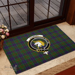 Scottish Stewart of Appin Hunting Clan Tartan Rubber Door Mat - Classic Scottish Plaid Tartan Plaid