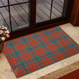 Scottish MacLean of Duart Ancient Clan Tartan Rubber Door Mat - Classic Scottish Plaid Tartan Plaid
