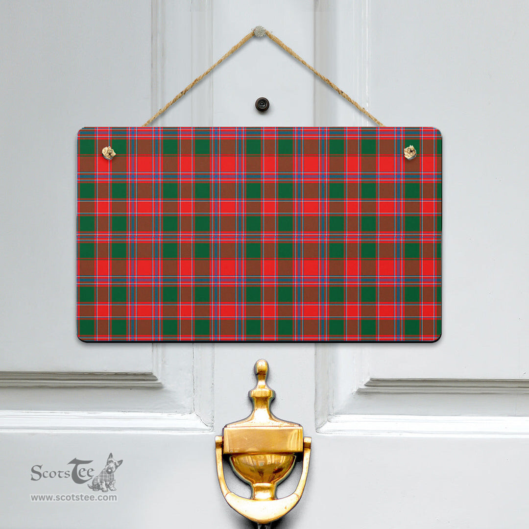 Scottish Dalziel Modern Clan Tartan Door Sign - Classic Scottish Plaid Tartan Plaid