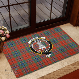 Scottish MacLean of Duart Ancient Clan Tartan Rubber Door Mat - Classic Scottish Plaid Tartan Plaid