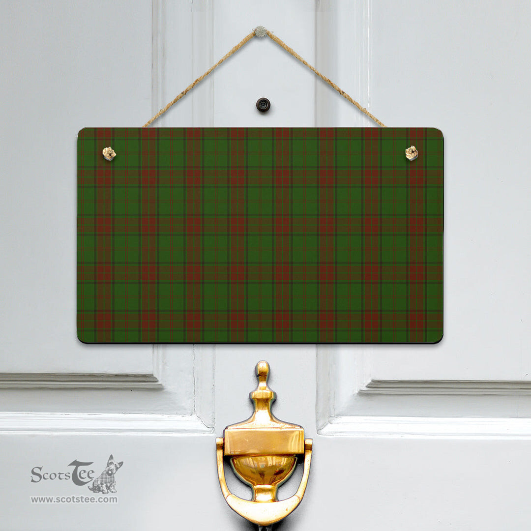 Scottish Maxwell Hunting Clan Tartan Door Sign - Classic Scottish Plaid Tartan Plaid