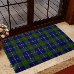 Scottish MacLeod of Harris Modern Clan Tartan Rubber Door Mat - Classic Scottish Plaid Tartan Plaid