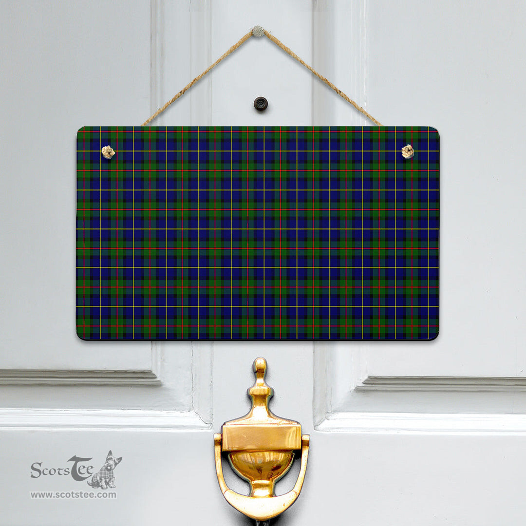 Scottish MacLeod of Harris Modern Clan Tartan Door Sign - Classic Scottish Plaid Tartan Plaid