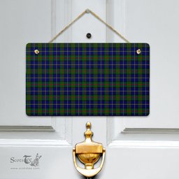 Scottish MacLeod of Harris Modern Clan Tartan Door Sign - Classic Scottish Plaid Tartan Plaid