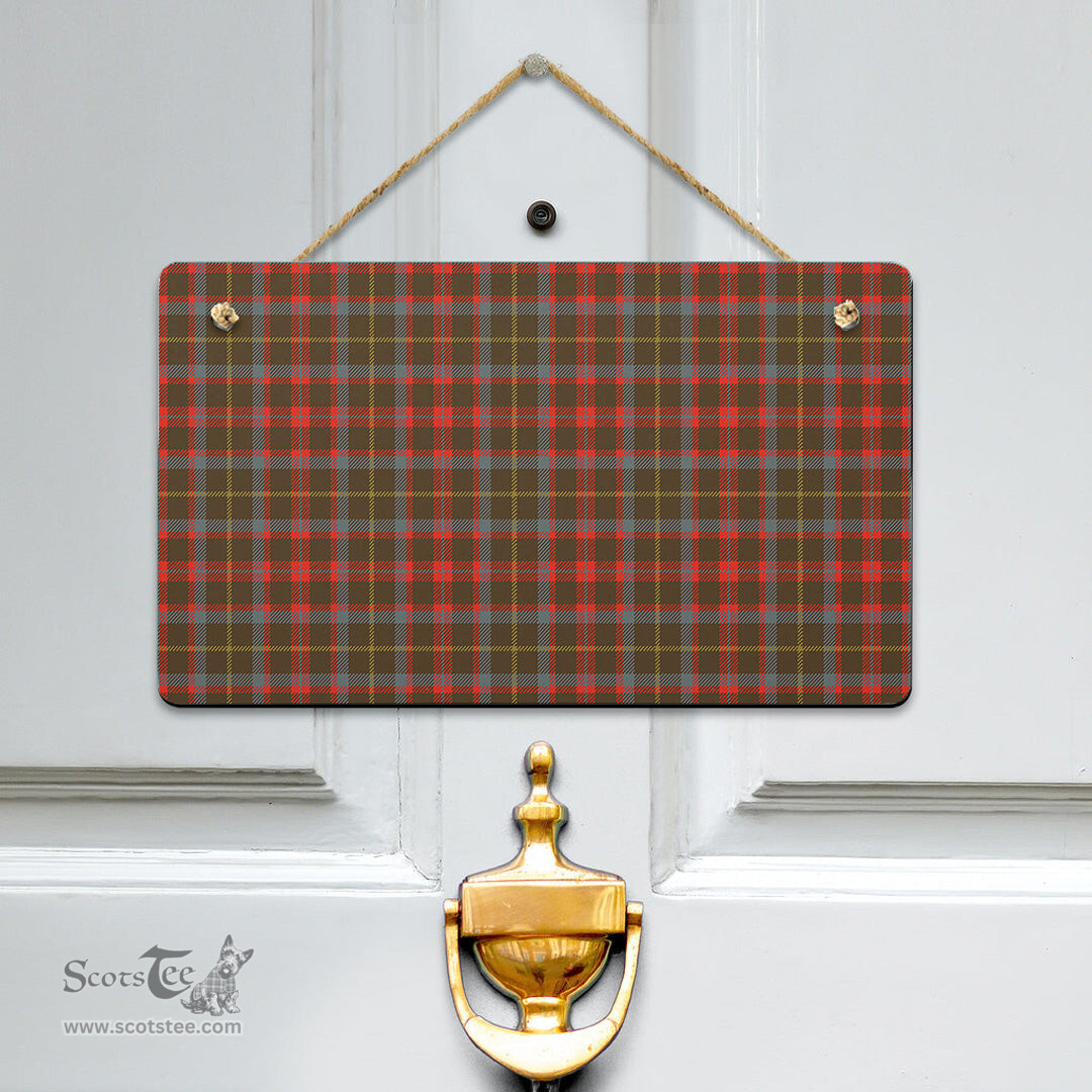 Scottish MacKintosh Hunting Weathered Clan Tartan Door Sign - Classic Scottish Plaid Tartan Plaid