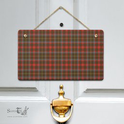 Scottish MacKintosh Hunting Weathered Clan Tartan Door Sign - Classic Scottish Plaid Tartan Plaid