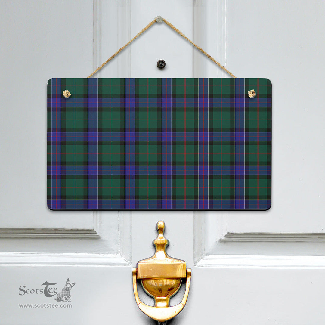 Scottish Sinclair Hunting Modern Clan Tartan Door Sign - Classic Scottish Plaid Tartan Plaid