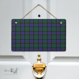Scottish Sinclair Hunting Modern Clan Tartan Door Sign - Classic Scottish Plaid Tartan Plaid