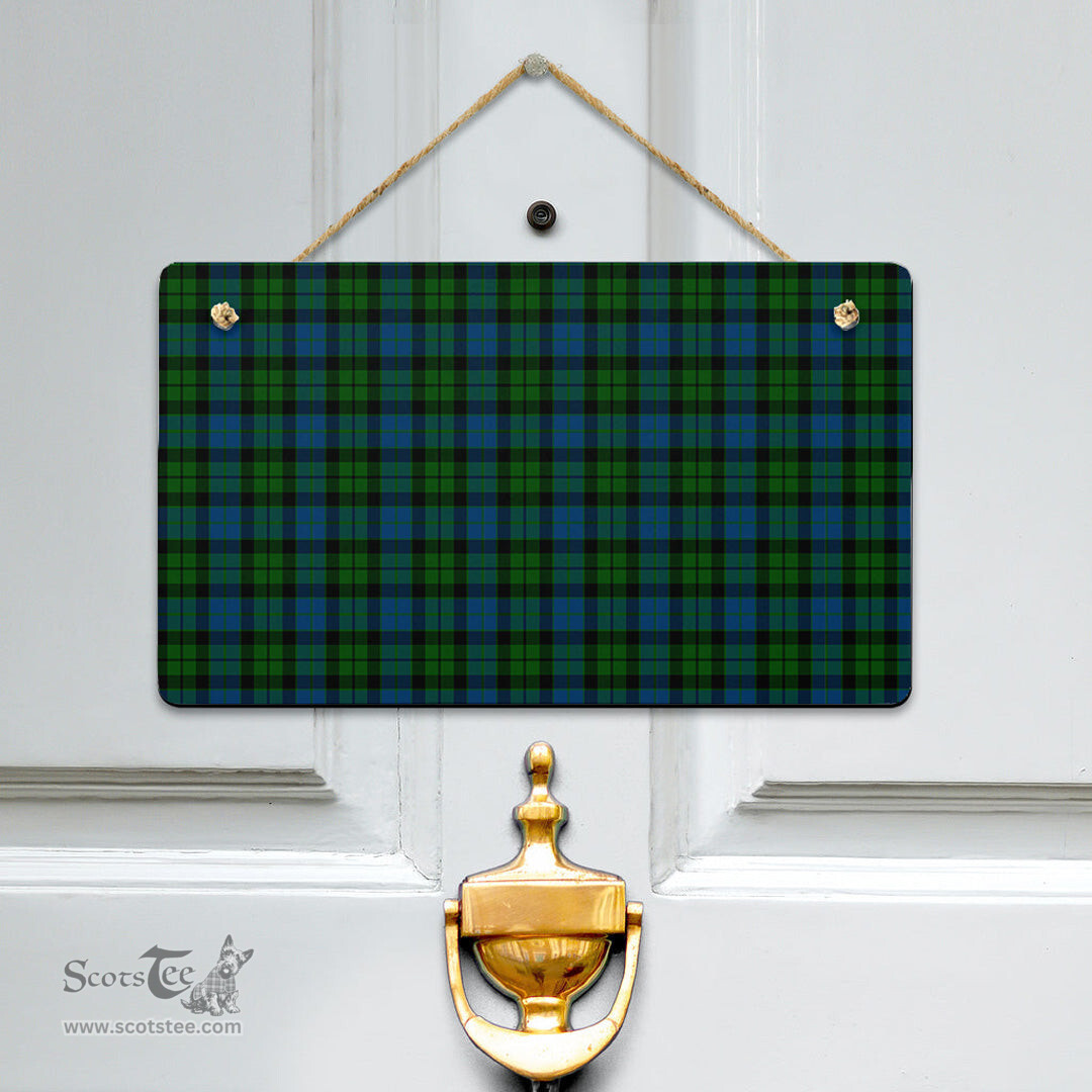Scottish MacKay Modern Clan Tartan Door Sign - Classic Scottish Plaid Tartan Plaid