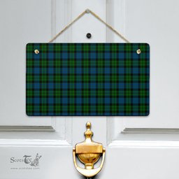 Scottish MacKay Modern Clan Tartan Door Sign - Classic Scottish Plaid Tartan Plaid