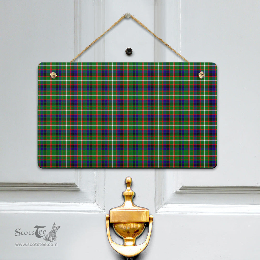 Scottish Reid Green Clan Tartan Door Sign - Classic Scottish Plaid Tartan Plaid