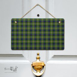 Scottish Reid Green Clan Tartan Door Sign - Classic Scottish Plaid Tartan Plaid