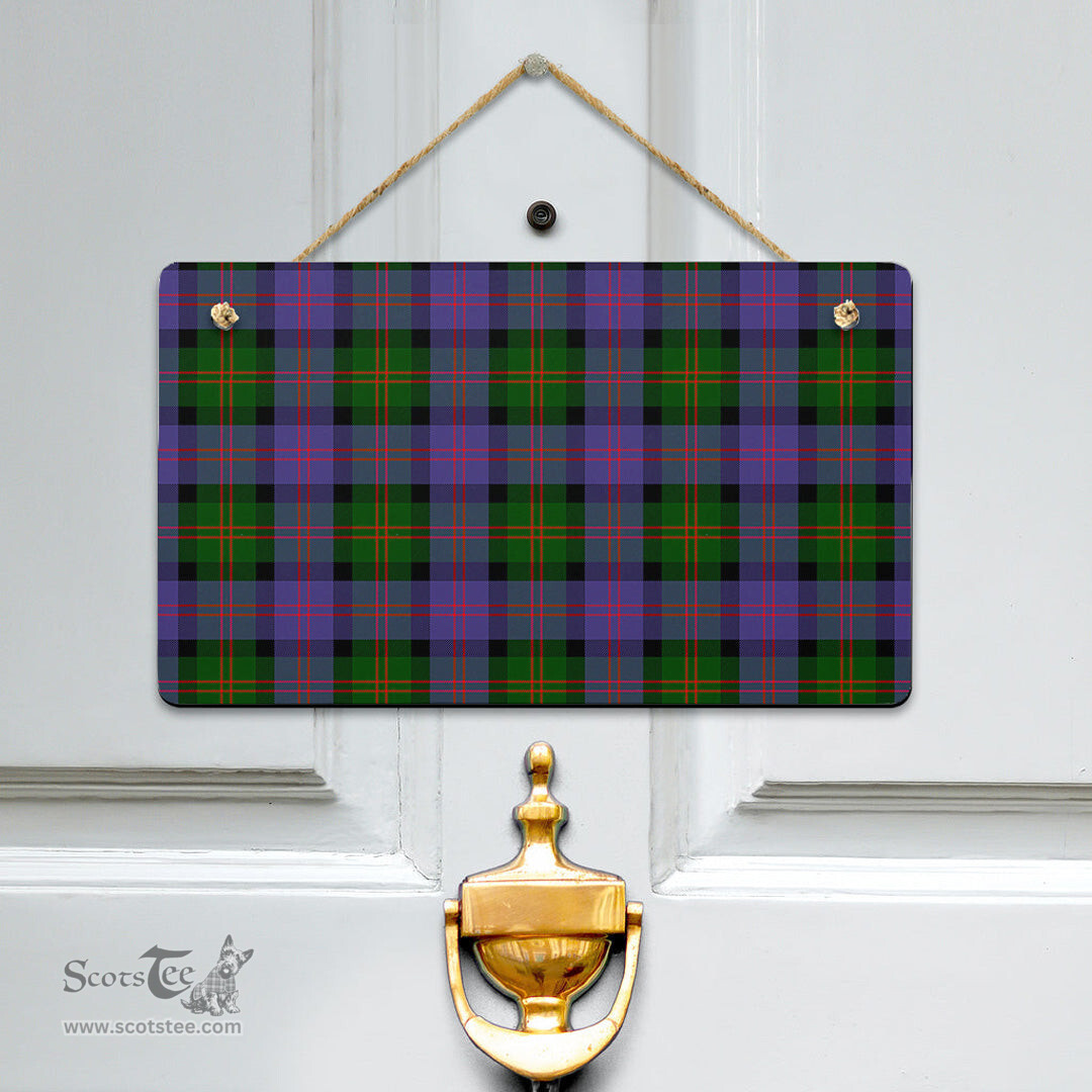 Scottish Blair Modern Clan Tartan Door Sign - Classic Scottish Plaid Tartan Plaid