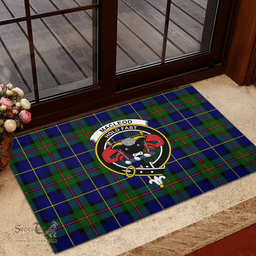 Scottish MacLeod of Harris Modern Clan Tartan Rubber Door Mat - Classic Scottish Plaid Tartan Plaid