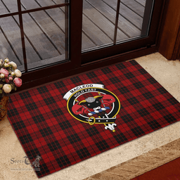 Scottish MacLeod of Raasay Highland Clan Tartan Rubber Door Mat - Classic Scottish Plaid Tartan Plaid