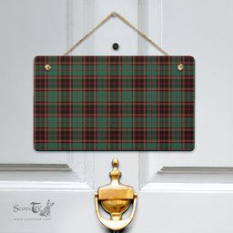 Scottish Buchan Ancient Clan Tartan Door Sign - Classic Scottish Plaid Tartan Plaid