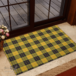 Scottish MacLeod of Lewis Ancient Clan Tartan Rubber Door Mat - Classic Scottish Plaid Tartan Plaid