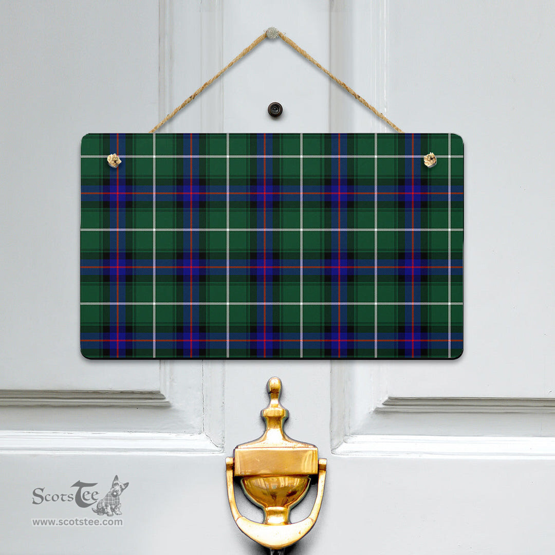 Scottish MacDonald of the Isles Hunting Modern Clan Tartan Door Sign - Classic Scottish Plaid Tartan Plaid