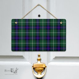 Scottish MacDonald of the Isles Hunting Modern Clan Tartan Door Sign - Classic Scottish Plaid Tartan Plaid