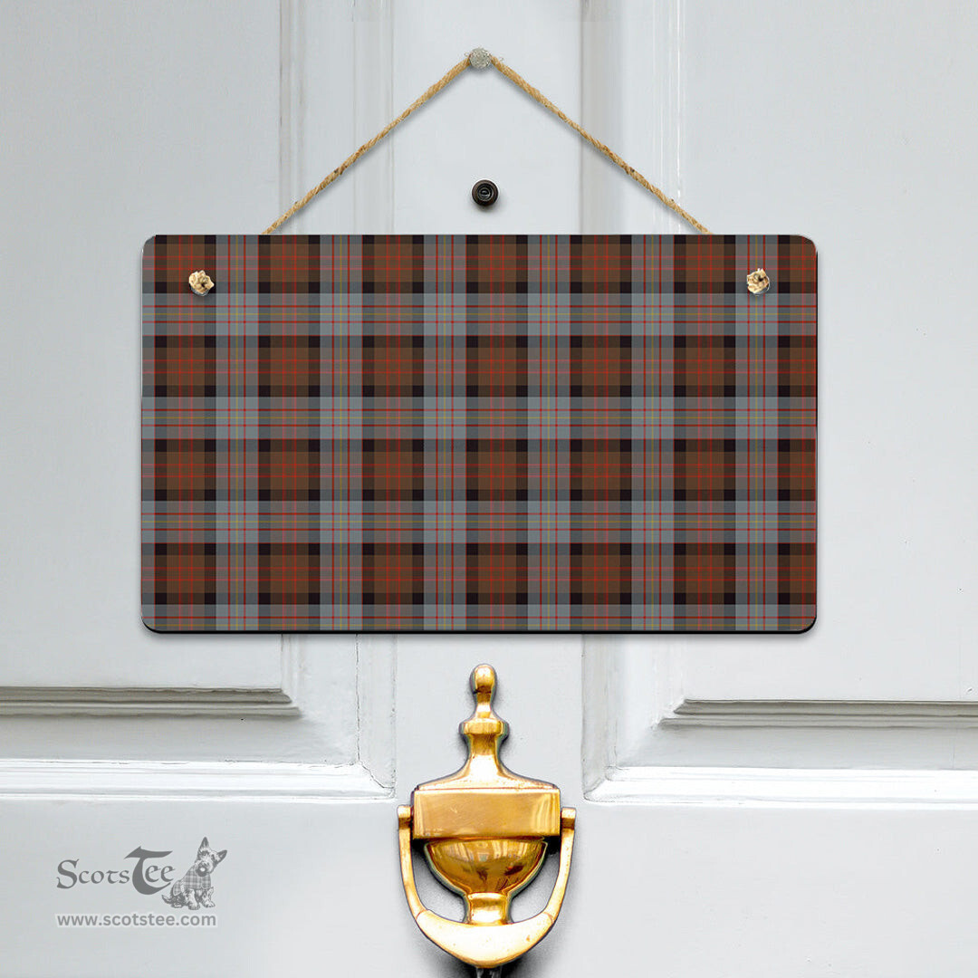 Scottish Cameron of Erracht Weathered Clan Tartan Door Sign - Classic Scottish Plaid Tartan Plaid