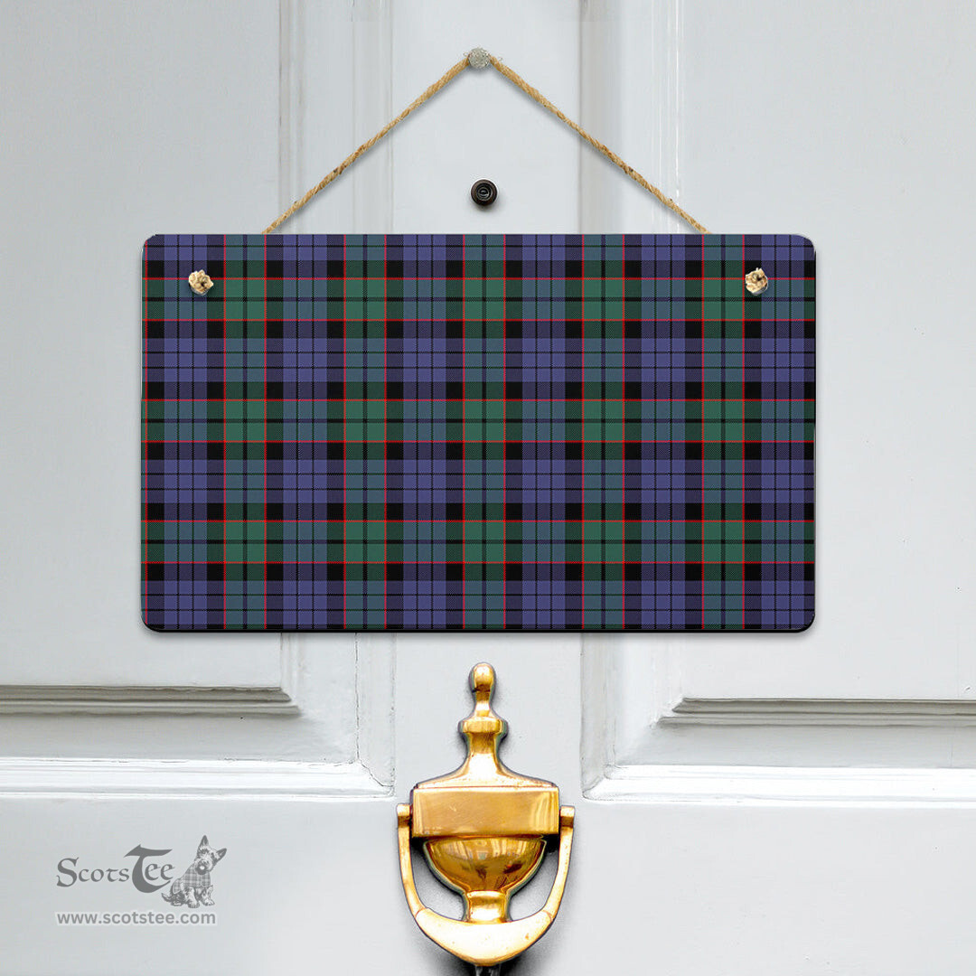 Scottish Fletcher Modern Clan Tartan Door Sign - Classic Scottish Plaid Tartan Plaid