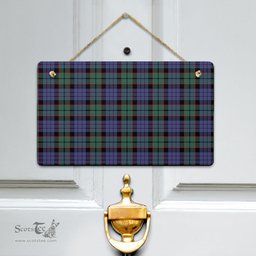 Scottish Fletcher Modern Clan Tartan Door Sign - Classic Scottish Plaid Tartan Plaid