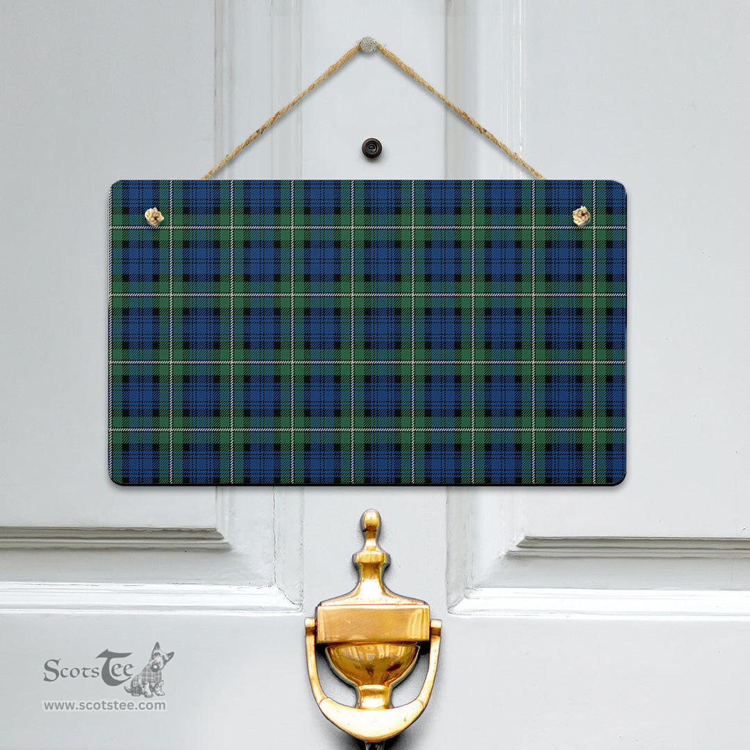 Scottish Forbes Ancient Clan Tartan Door Sign - Classic Scottish Plaid Tartan Plaid