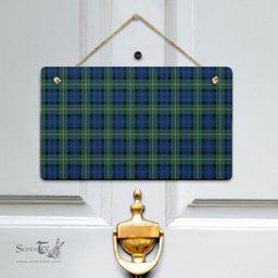 Scottish Forbes Ancient Clan Tartan Door Sign - Classic Scottish Plaid Tartan Plaid
