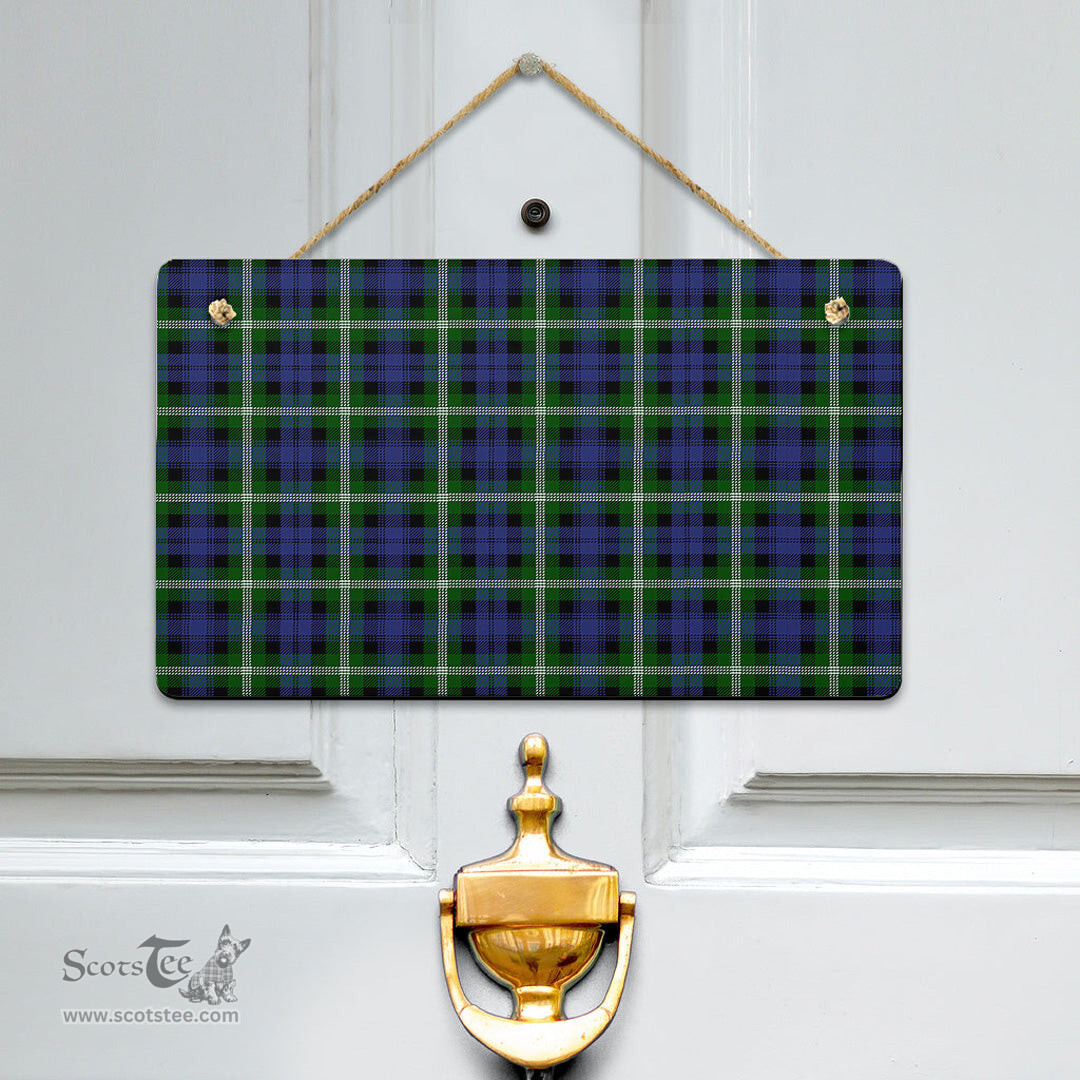 Scottish Baillie Modern Clan Tartan Door Sign - Classic Scottish Plaid Tartan Plaid