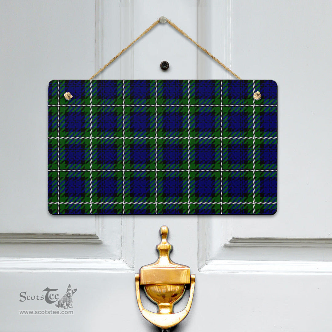 Scottish Forbes Modern Clan Tartan Door Sign - Classic Scottish Plaid Tartan Plaid