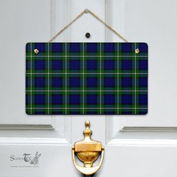 Scottish Forbes Modern Clan Tartan Door Sign - Classic Scottish Plaid Tartan Plaid