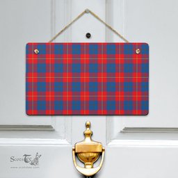 Scottish Galloway Red Clan Tartan Door Sign - Classic Scottish Plaid Tartan Plaid