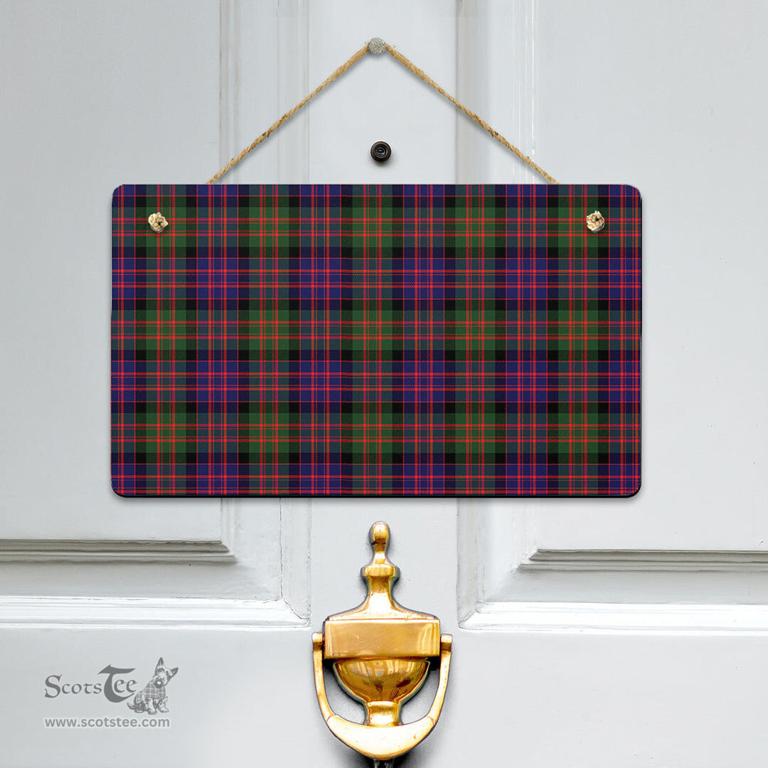 Scottish MacDonald Modern Clan Tartan Door Sign - Classic Scottish Plaid Tartan Plaid