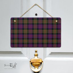 Scottish MacDonald Modern Clan Tartan Door Sign - Classic Scottish Plaid Tartan Plaid