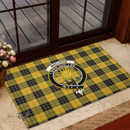 Scottish MacLeod of Lewis Ancient Clan Tartan Rubber Door Mat - Classic Scottish Plaid Tartan Plaid