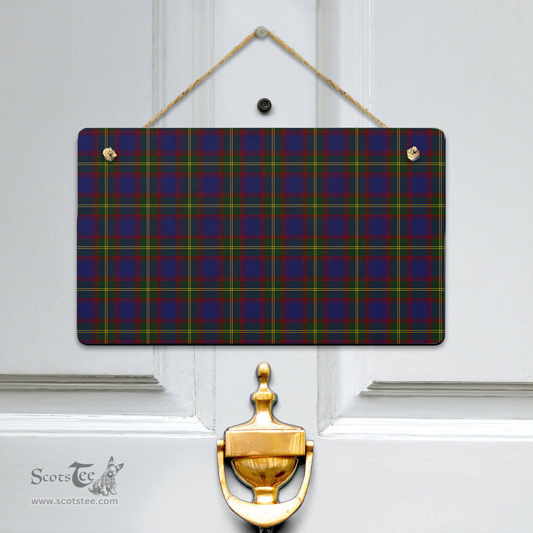 Scottish Durie Clan Tartan Door Sign - Classic Scottish Plaid Tartan Plaid