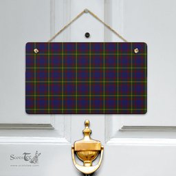 Scottish Durie Clan Tartan Door Sign - Classic Scottish Plaid Tartan Plaid