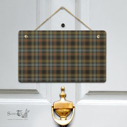 Scottish Stewart Hunting Weathered Clan Tartan Door Sign - Classic Scottish Plaid Tartan Plaid