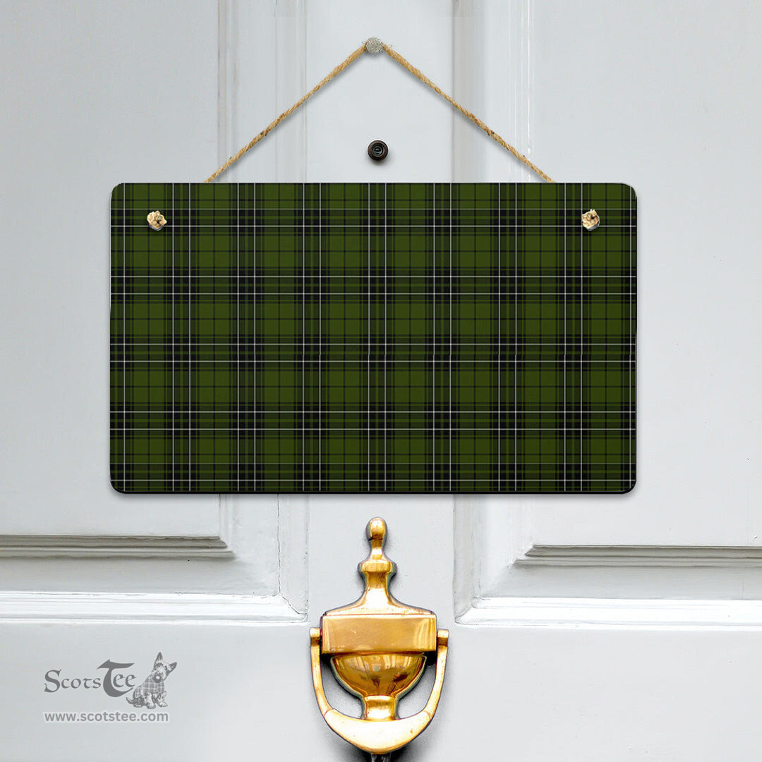 Scottish MacLean Hunting Clan Tartan Door Sign - Classic Scottish Plaid Tartan Plaid