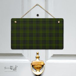 Scottish MacLean Hunting Clan Tartan Door Sign - Classic Scottish Plaid Tartan Plaid
