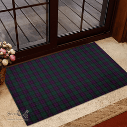 Scottish MacArthur of Milton Hunting Clan Tartan Rubber Door Mat - Classic Scottish Plaid Tartan Plaid