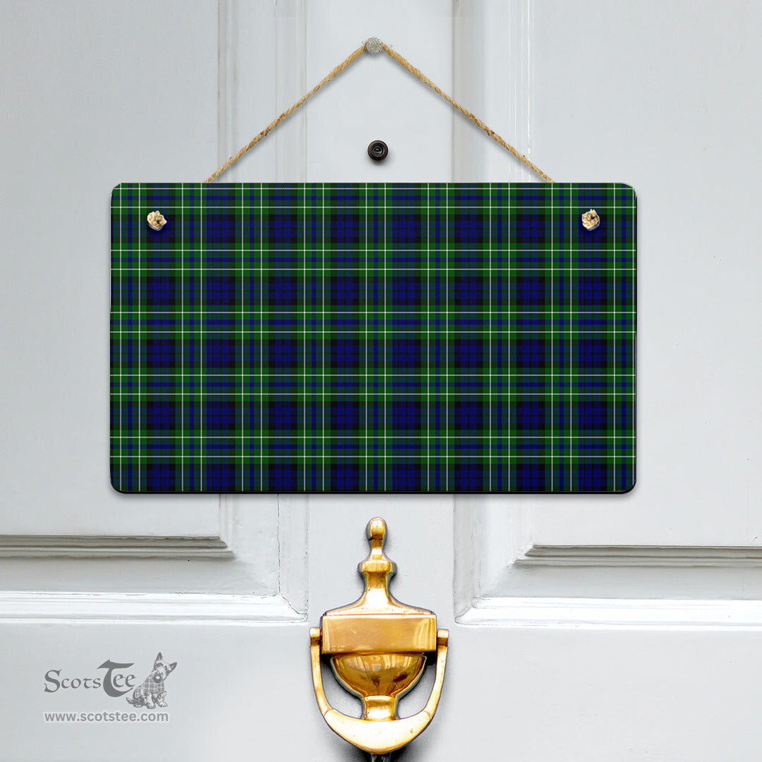 Scottish MacNeil of Colonsay Modern Clan Tartan Door Sign - Classic Scottish Plaid Tartan Plaid