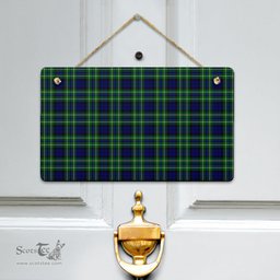 Scottish MacNeil of Colonsay Modern Clan Tartan Door Sign - Classic Scottish Plaid Tartan Plaid