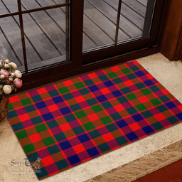 Scottish Gow of McGouan Clan Tartan Rubber Door Mat - Classic Scottish Plaid Tartan Plaid