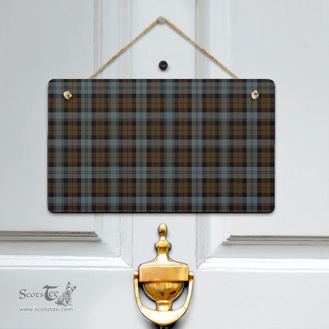 Scottish BlackWatch Weathered Clan Tartan Door Sign - Classic Scottish Plaid Tartan Plaid