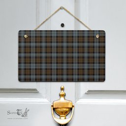 Scottish BlackWatch Weathered Clan Tartan Door Sign - Classic Scottish Plaid Tartan Plaid