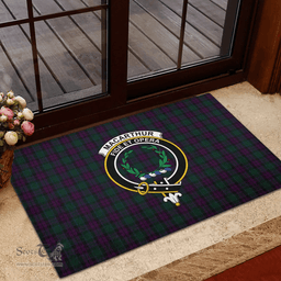 Scottish MacArthur of Milton Hunting Clan Tartan Rubber Door Mat - Classic Scottish Plaid Tartan Plaid