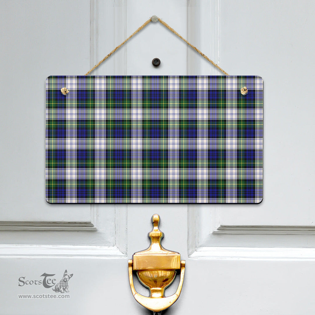 Scottish Gordon Dress Modern Clan Tartan Door Sign - Classic Scottish Plaid Tartan Plaid